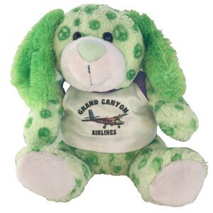 Vintage Grand Canyon Airlines Teddy Bear Plush Stuffed Animal Peace Sign Green